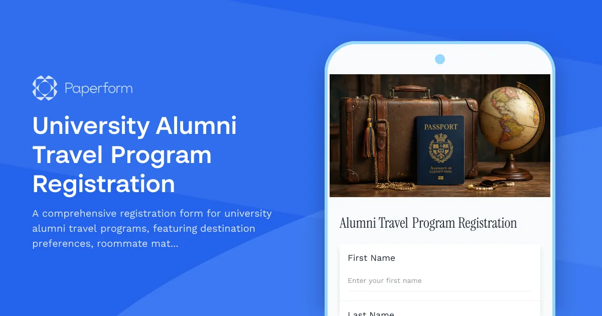 University Alumni Travel Program Registration