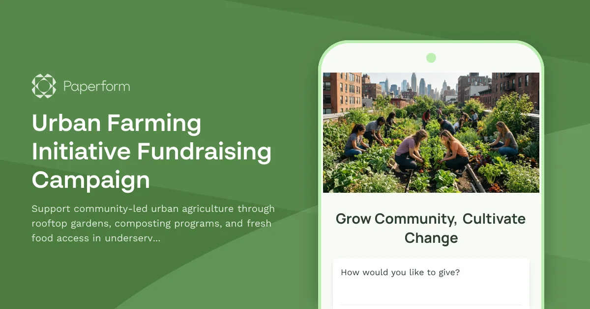 Urban Farming Initiative Fundraising Campaign