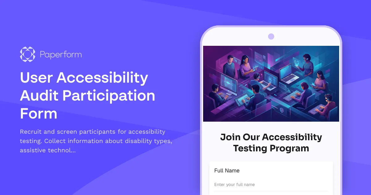 User Accessibility Audit Participation Form