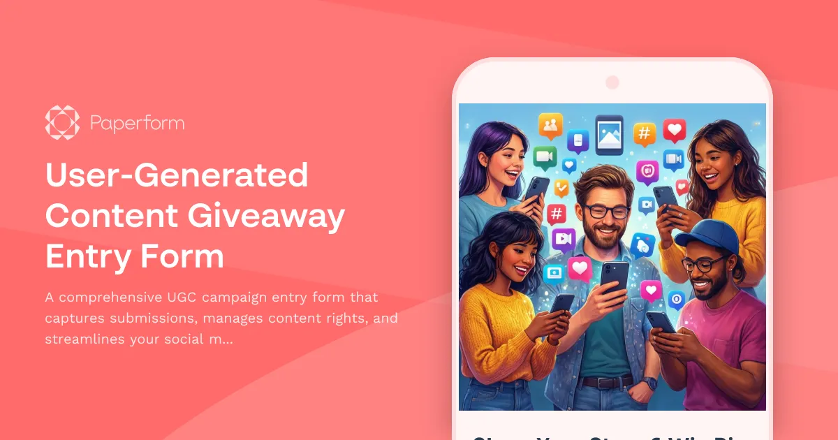 User-Generated Content Giveaway Entry Form