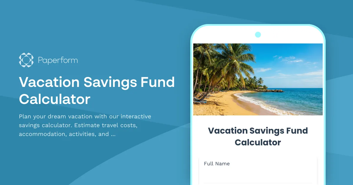 Vacation Savings Fund Calculator