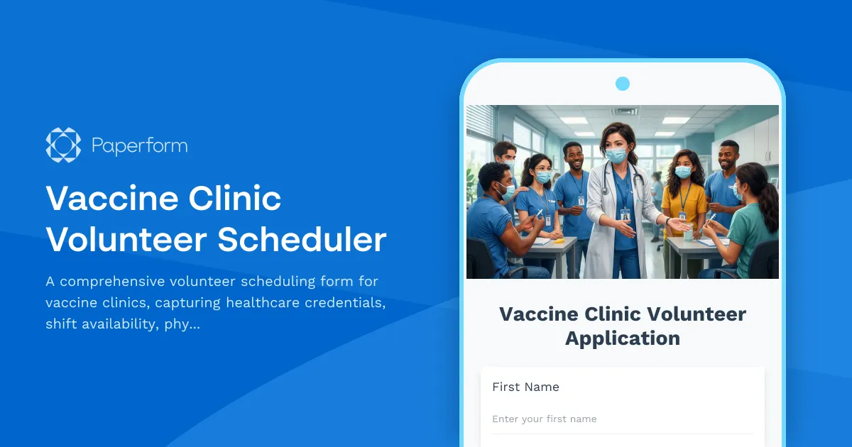 Vaccine Clinic Volunteer Scheduler