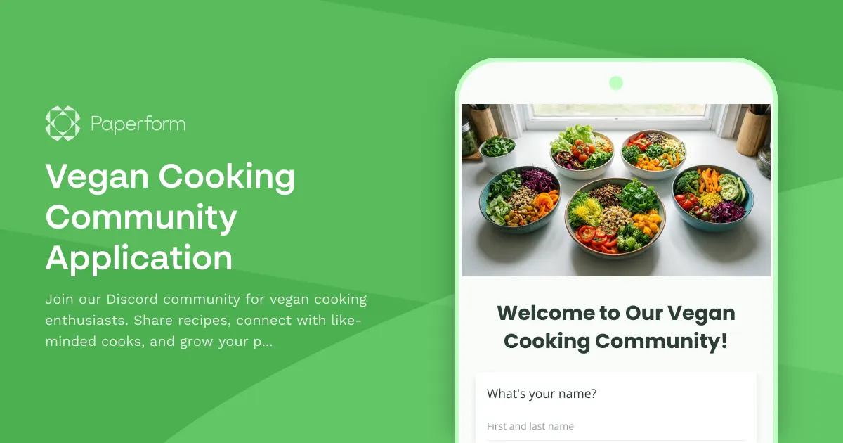 Vegan Cooking Community Application