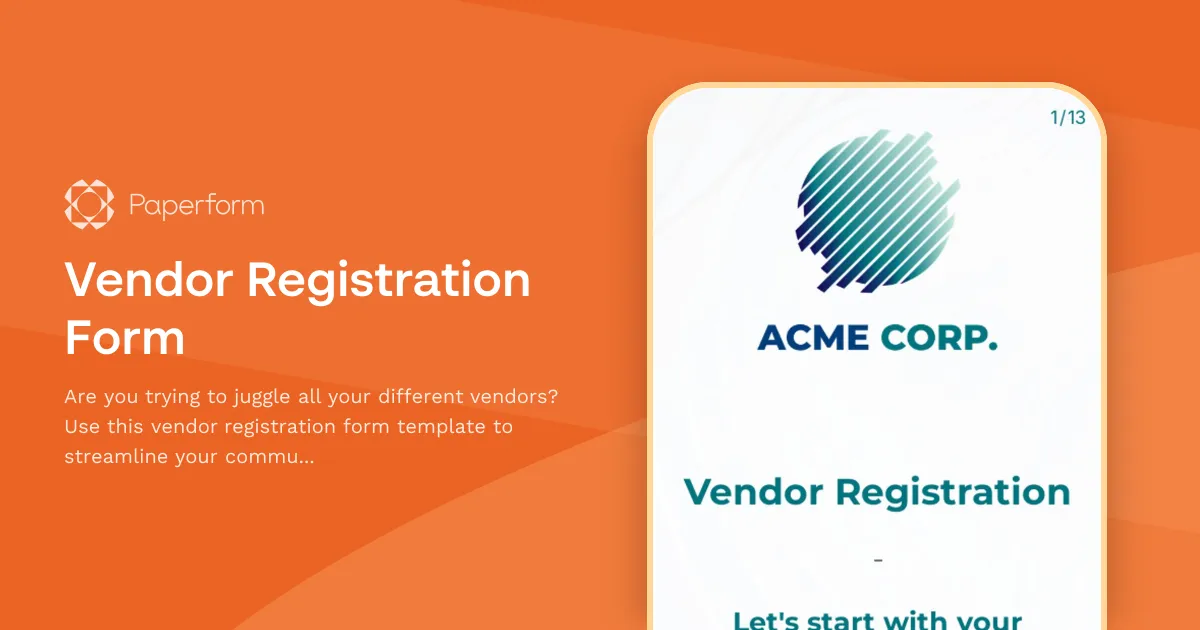Vendor Registration Form