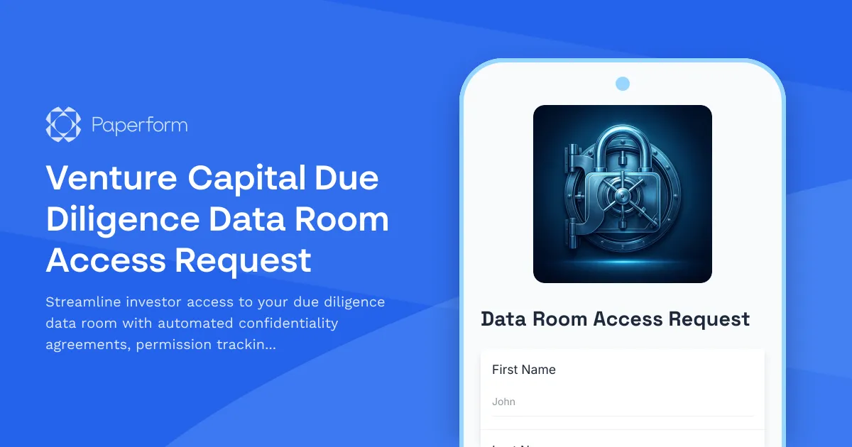 Venture Capital Due Diligence Data Room Access Request