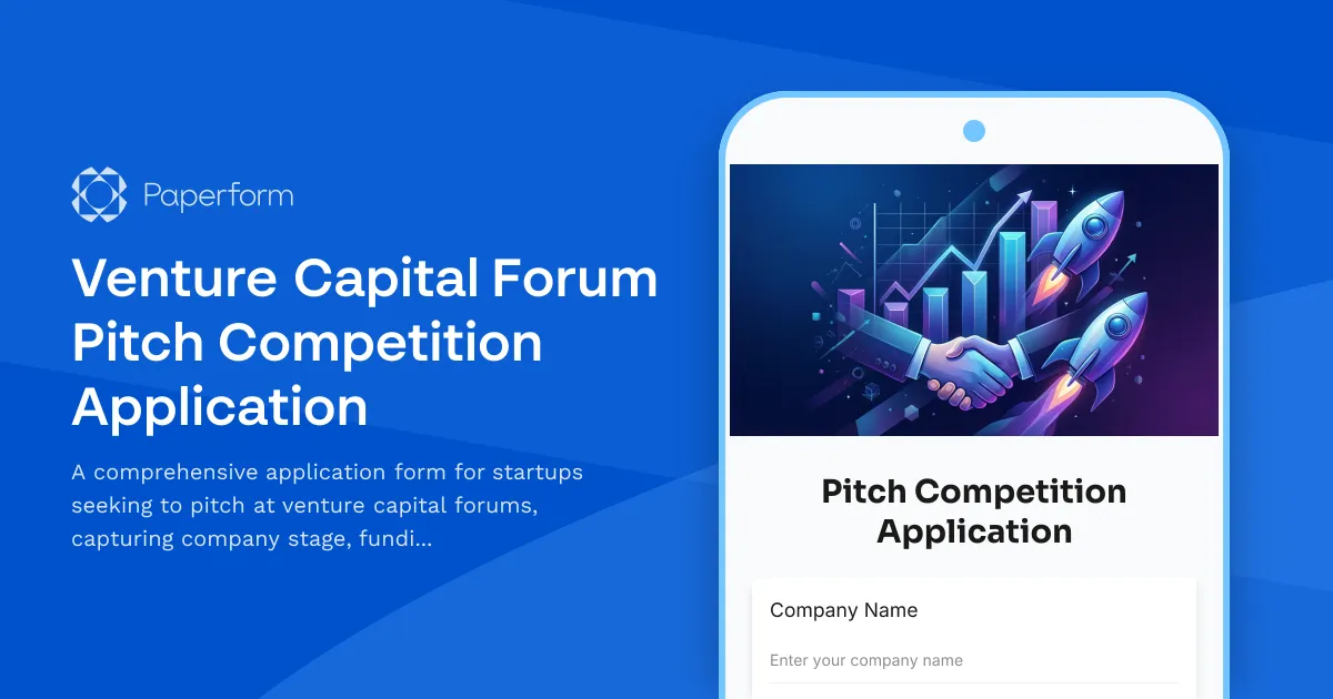 Venture Capital Forum Pitch Competition Application