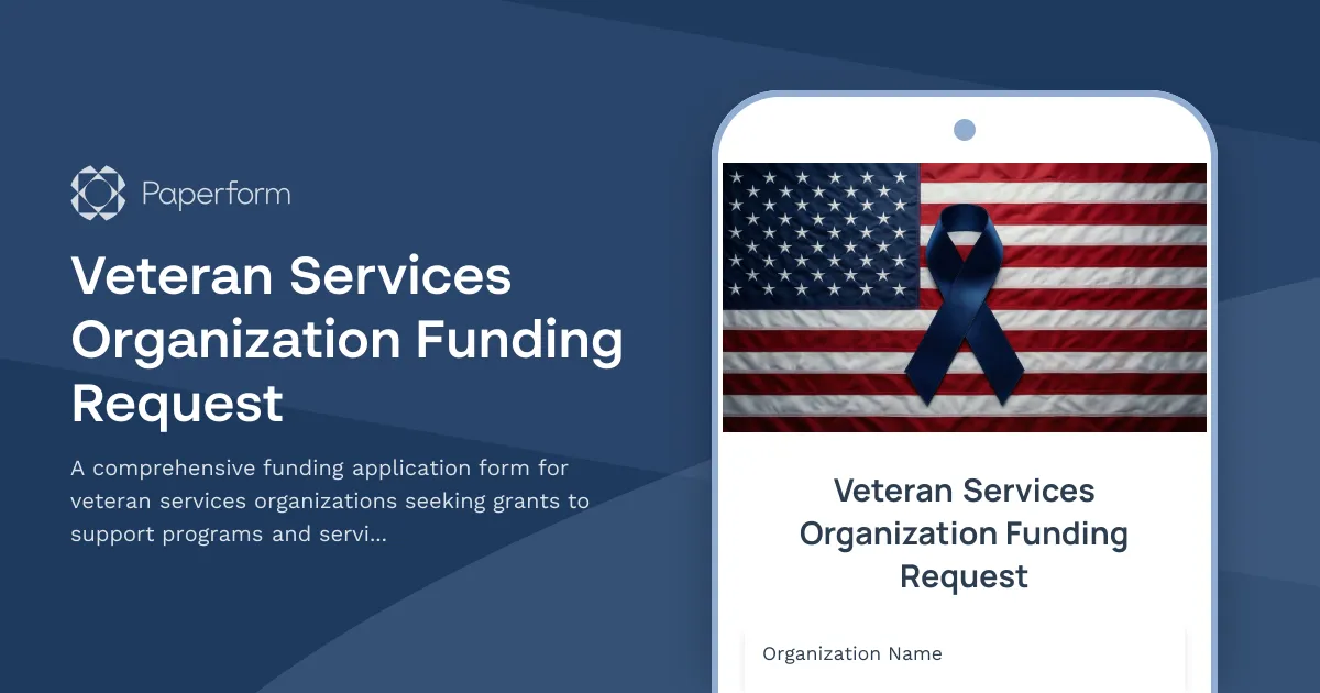 Veteran Services Organization Funding Request