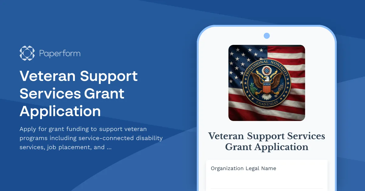 Veteran Support Services Grant Application