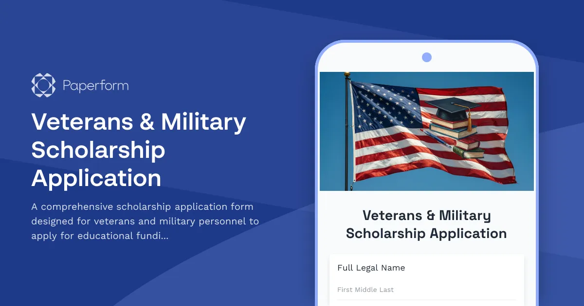 Veterans & Military Scholarship Application