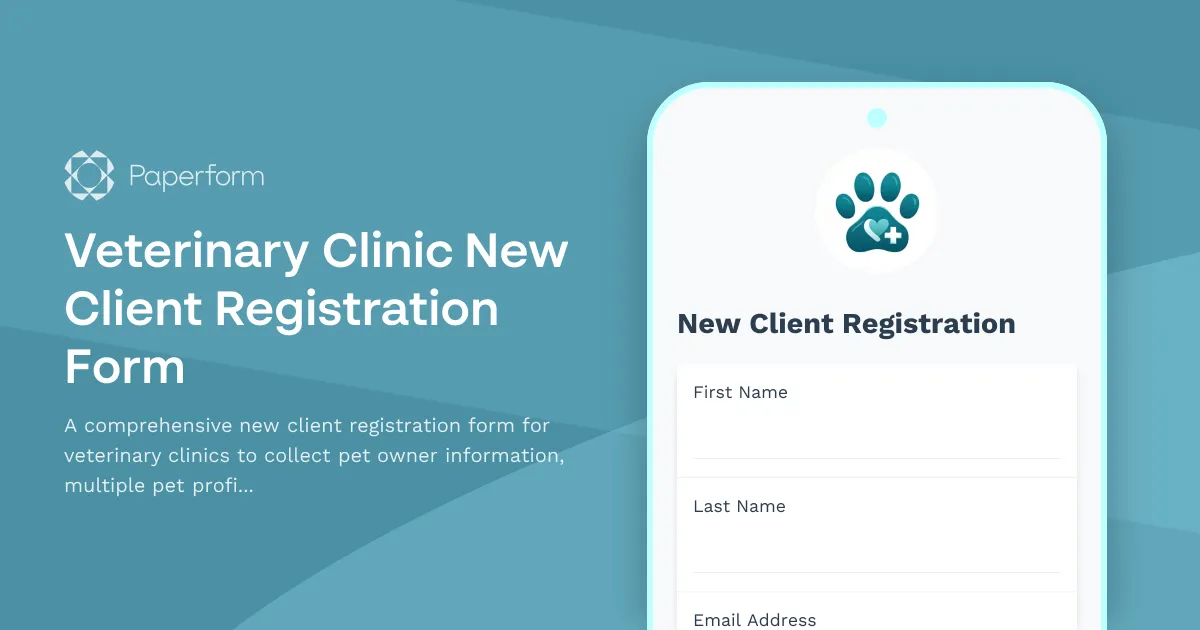 Veterinary Clinic New Client Registration Form