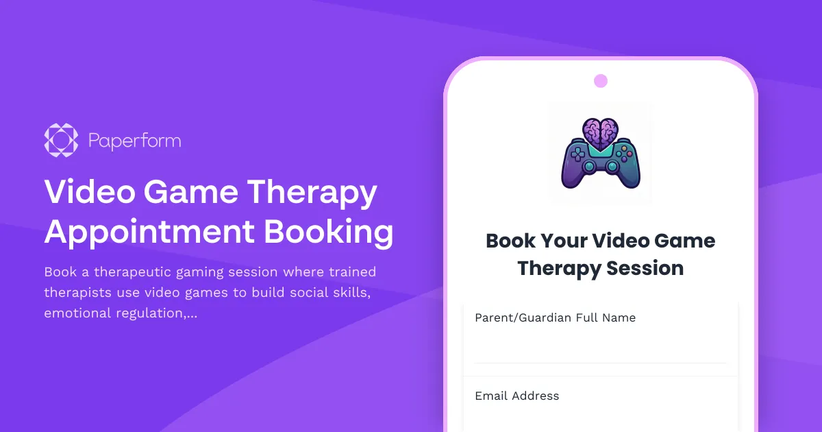Video Game Therapy Appointment Booking