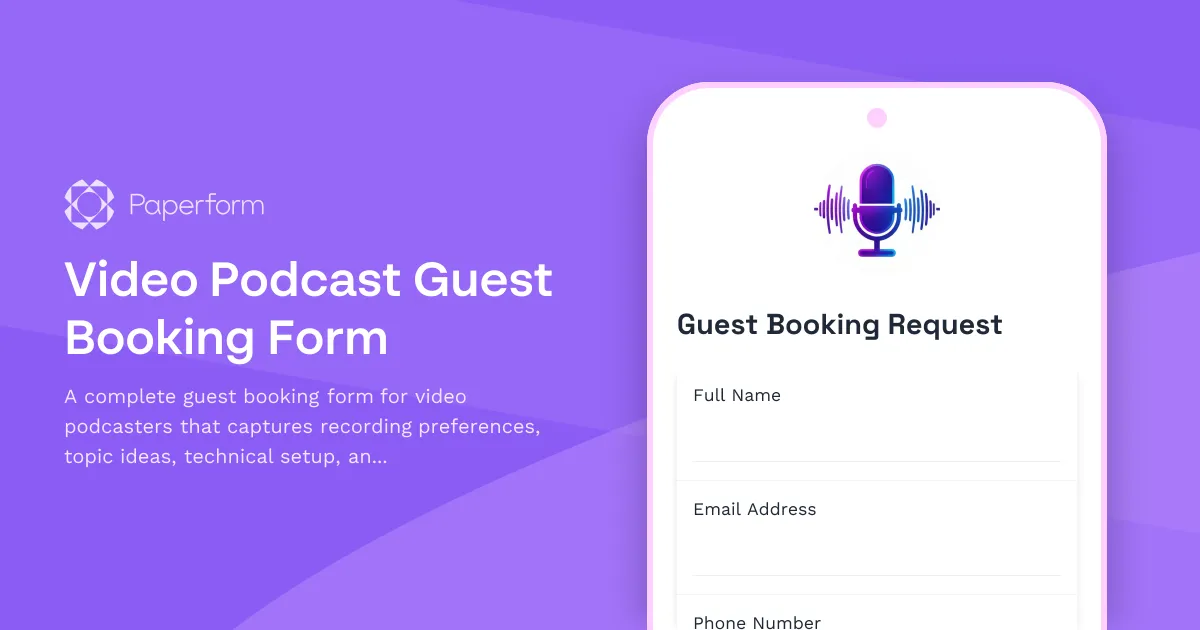 Video Podcast Guest Booking Form