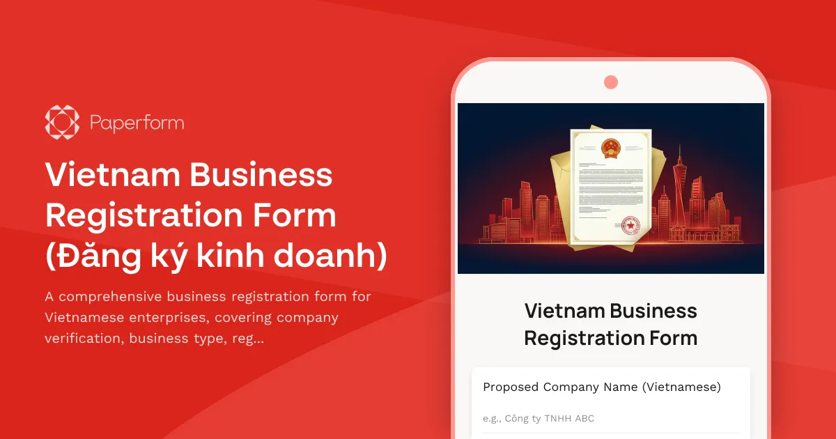 Vietnam Business Registration Form (Đăng ký kinh doanh)