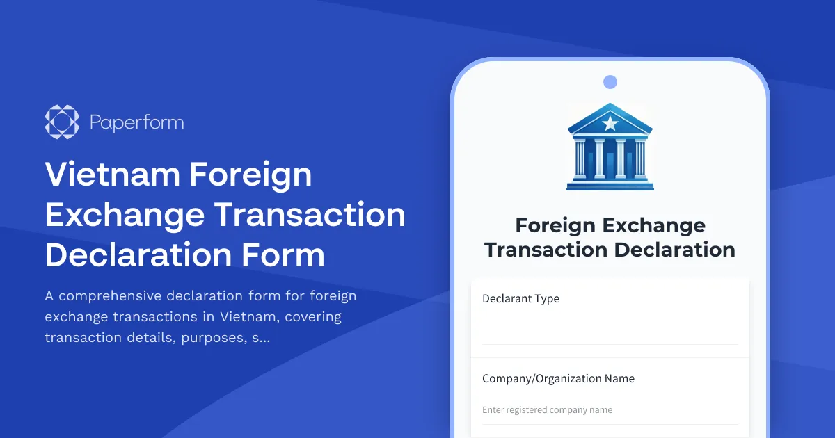 Vietnam Foreign Exchange Transaction Declaration Form