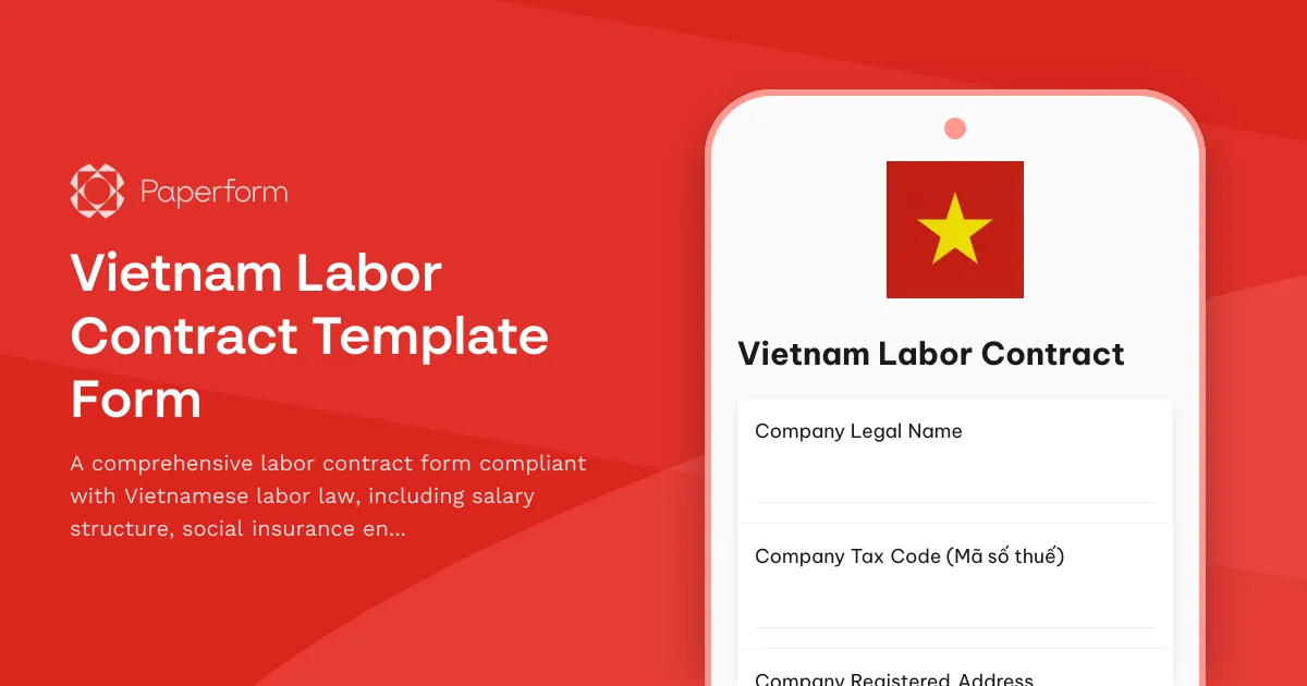 Vietnam Labor Contract Template Form
