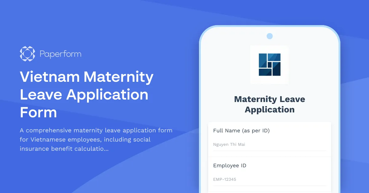 Vietnam Maternity Leave Application Form