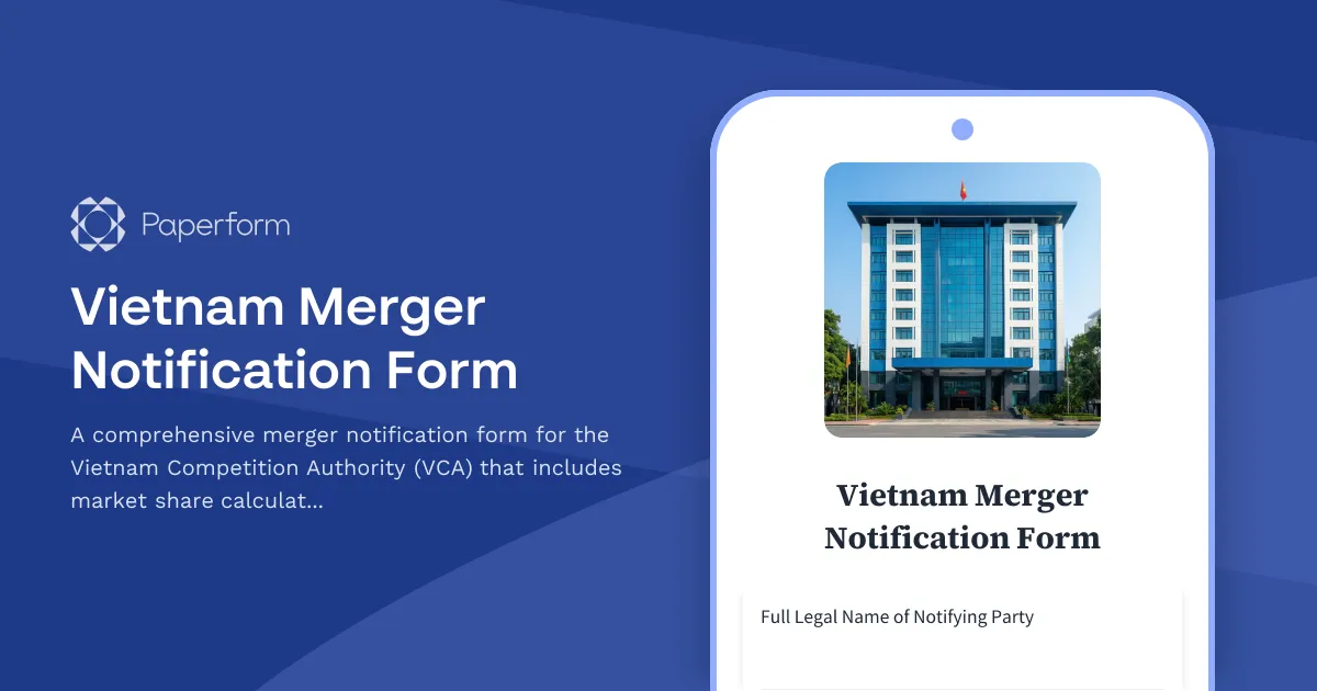 Vietnam Merger Notification Form