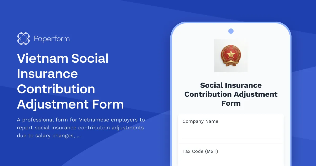 Vietnam Social Insurance Contribution Adjustment Form
