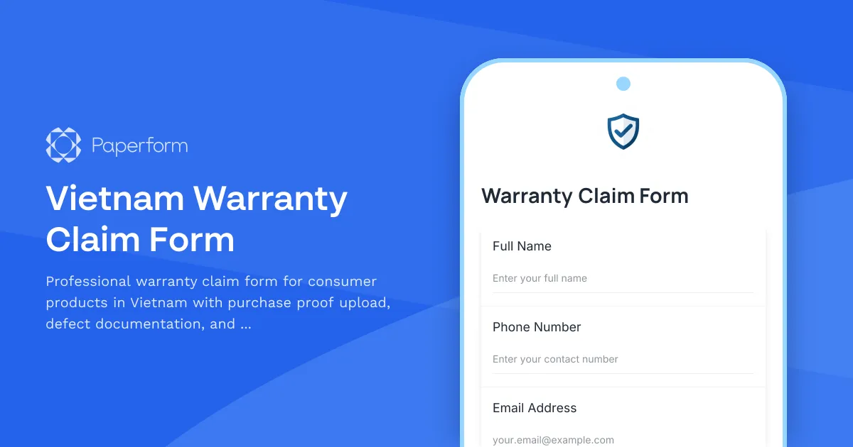 Vietnam Warranty Claim Form