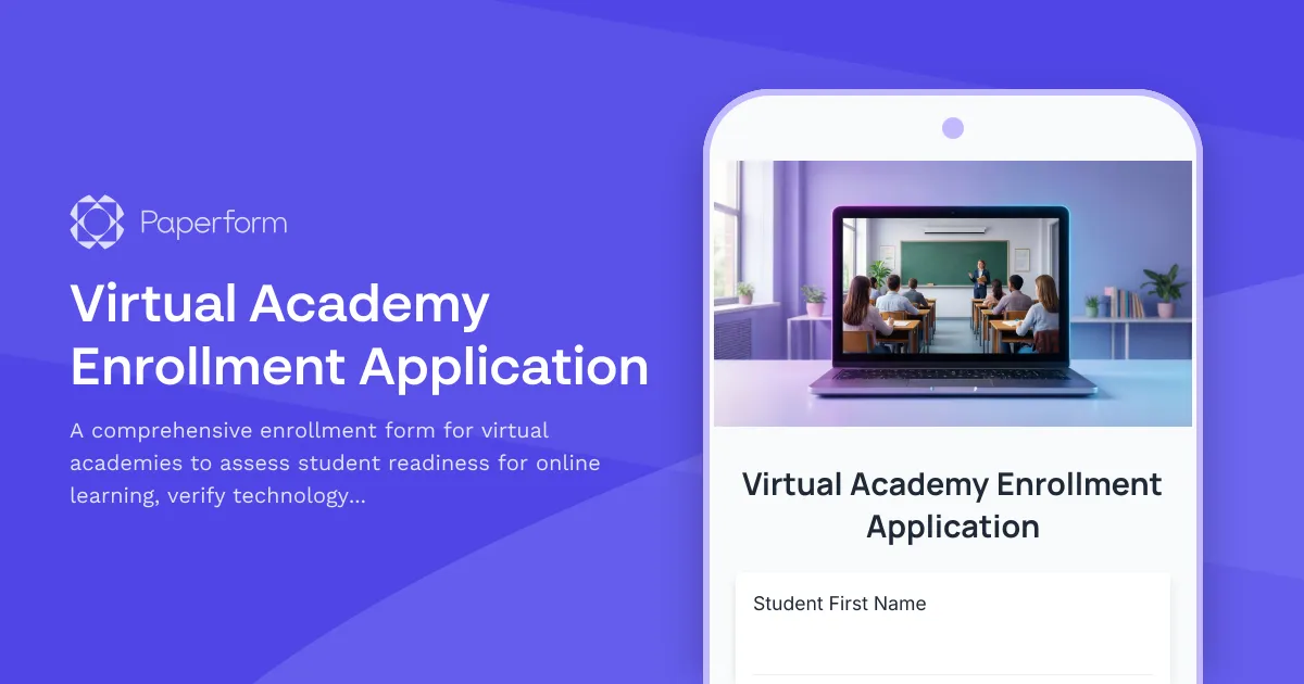 Virtual Academy Enrollment Application