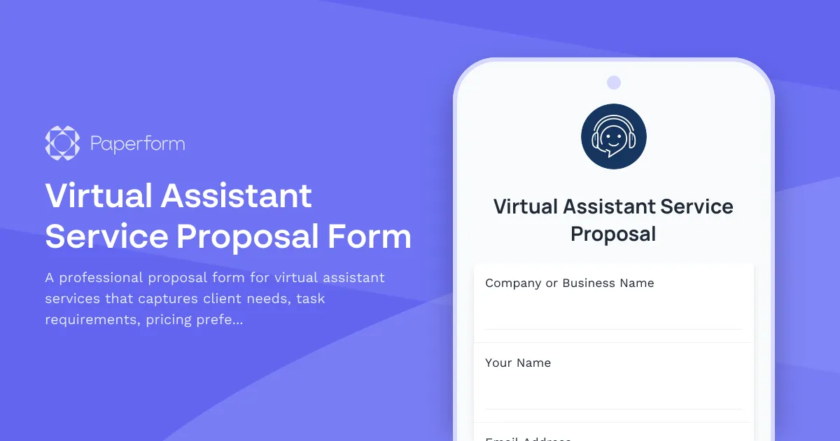 Virtual Assistant Service Proposal Form