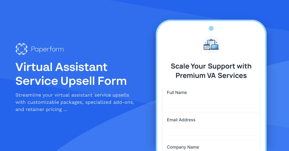 Virtual Assistant Service Upsell Form
