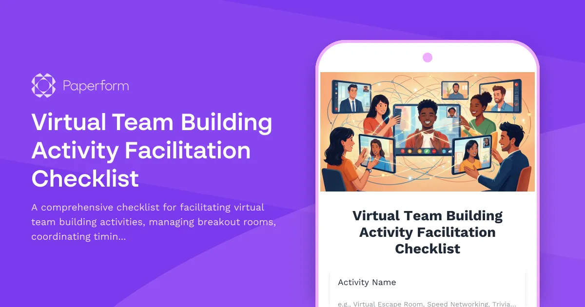 Virtual Team Building Activity Facilitation Checklist