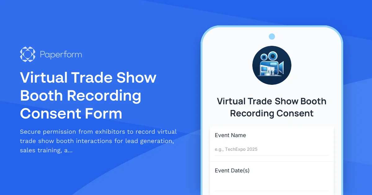 Virtual Trade Show Booth Recording Consent Form