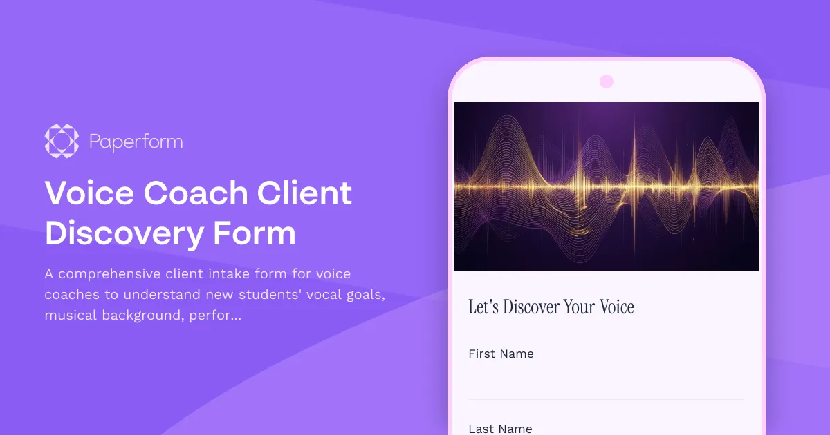 Voice Coach Client Discovery Form