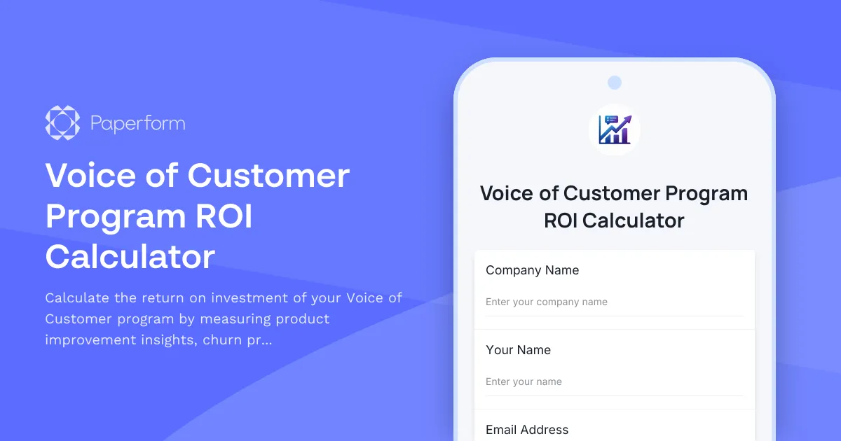 Voice of Customer Program ROI Calculator