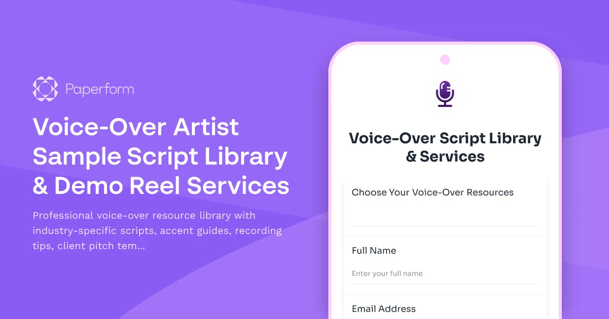 Voice-Over Artist Sample Script Library & Demo Reel Services