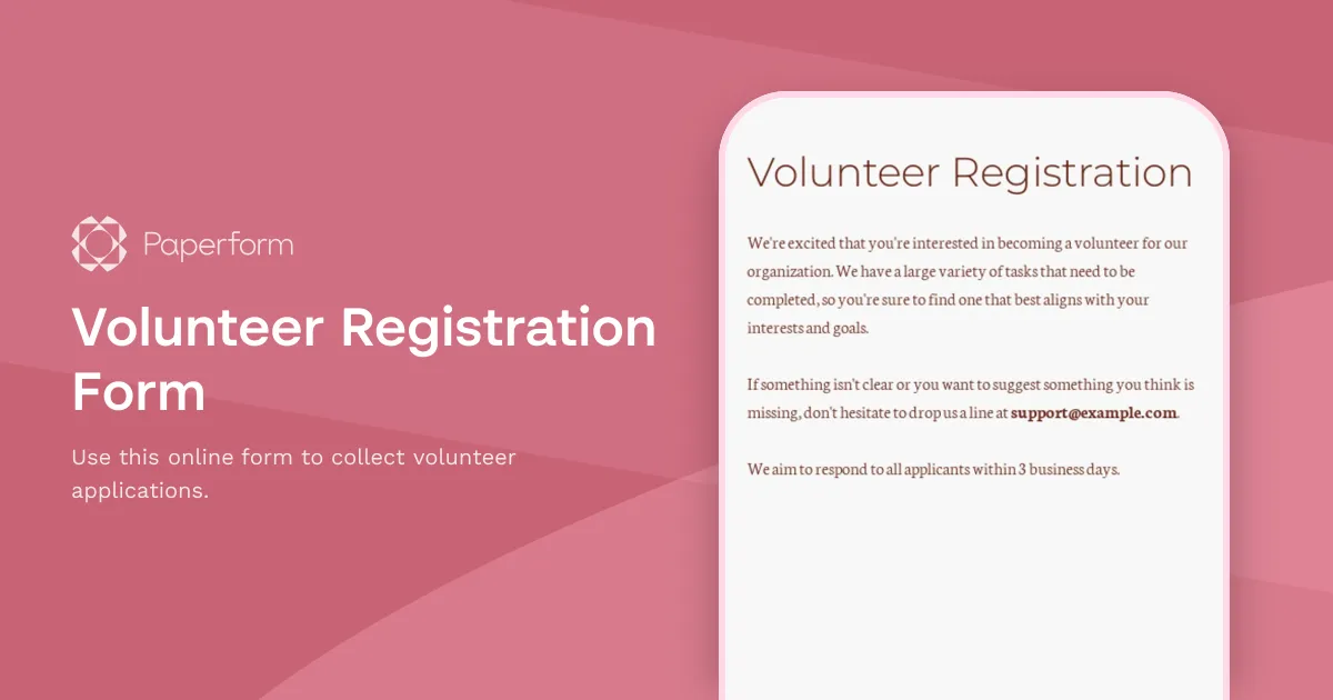 Volunteer Registration Form