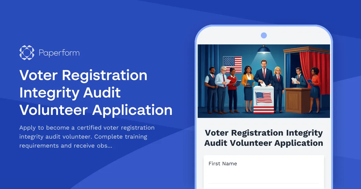 Voter Registration Integrity Audit Volunteer Application