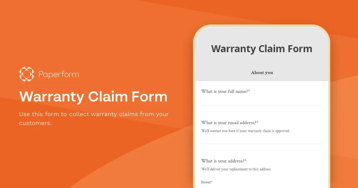 Warranty Claim Form