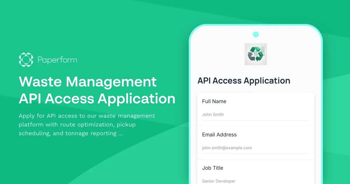 Waste Management API Access Application