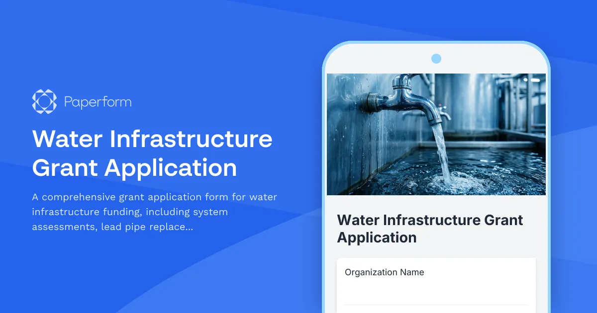 Water Infrastructure Grant Application