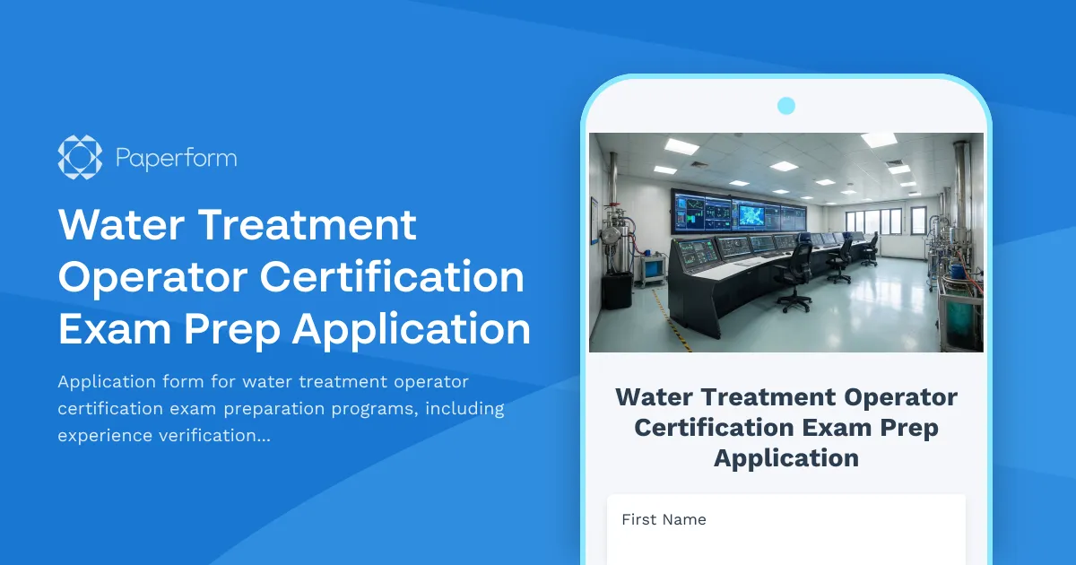 Water Treatment Operator Certification Exam Prep Application