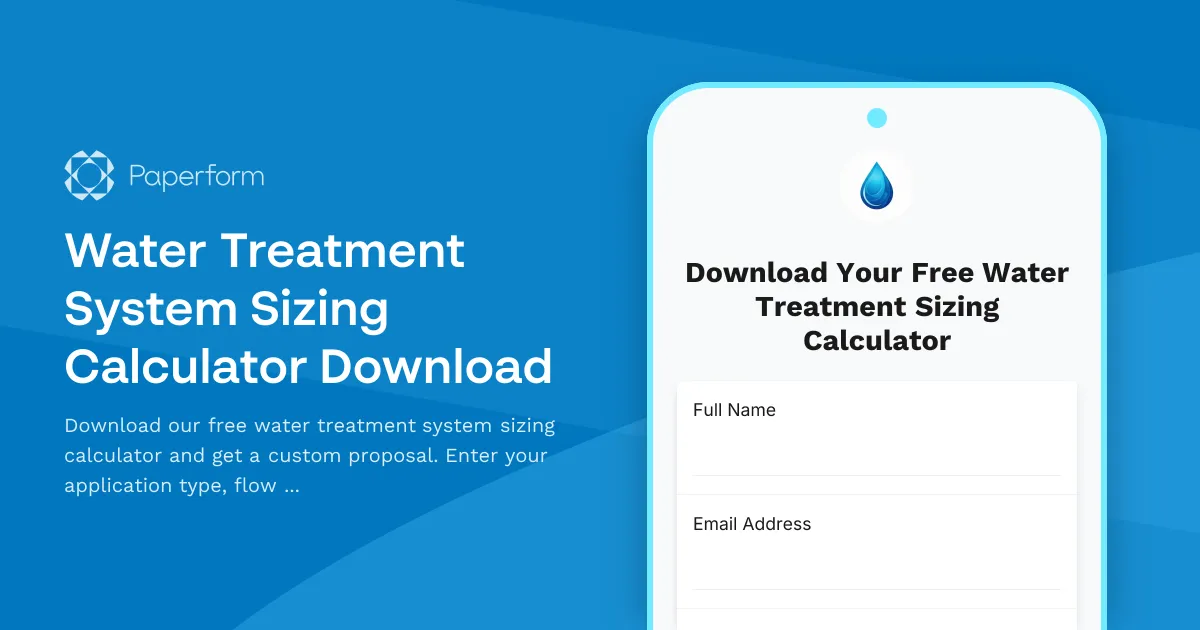 Water Treatment System Sizing Calculator Download