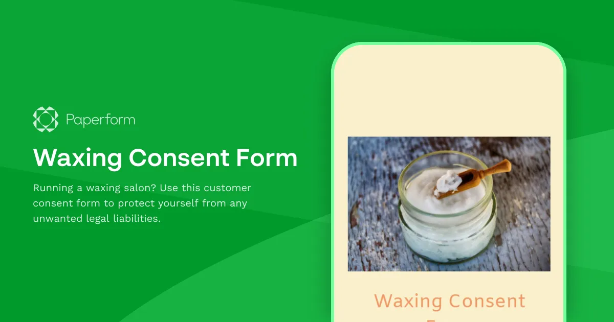 Waxing Consent Form