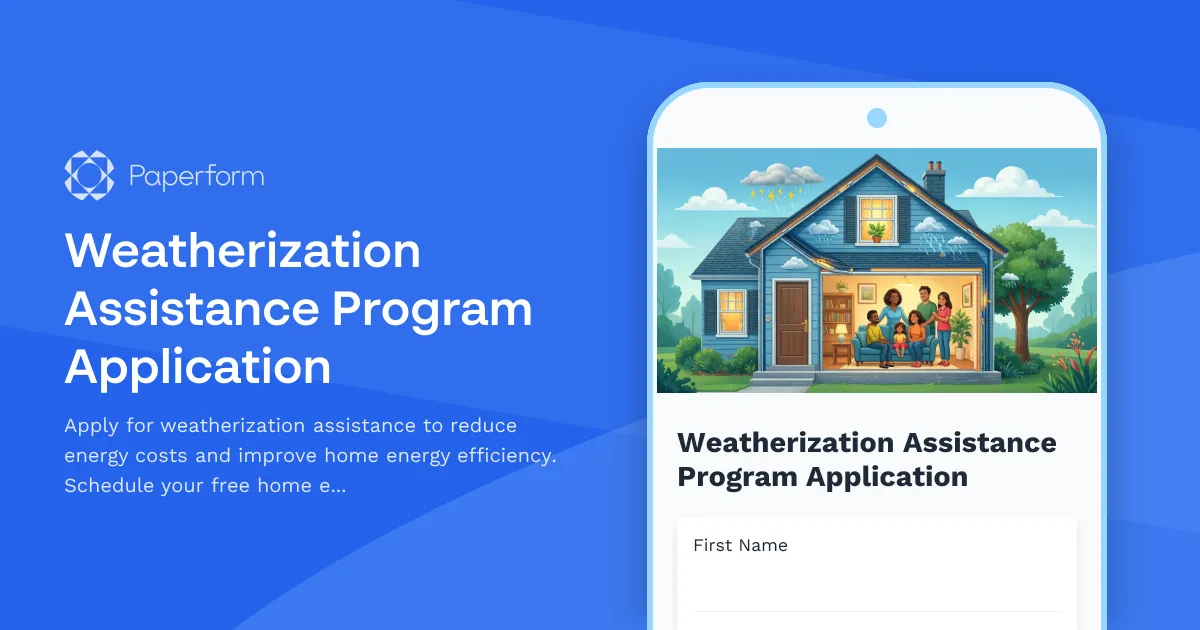 Weatherization Assistance Program Application