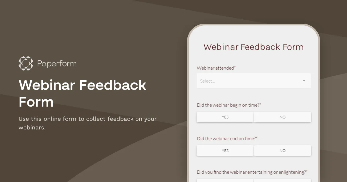 Webinar Feedback Form