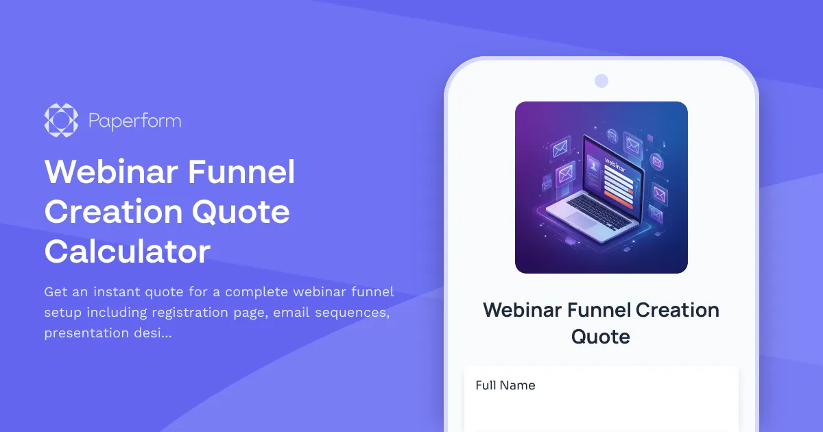 Webinar Funnel Creation Quote Calculator