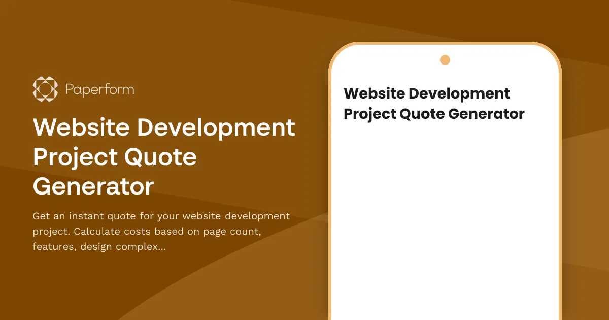 Website Development Project Quote Generator
