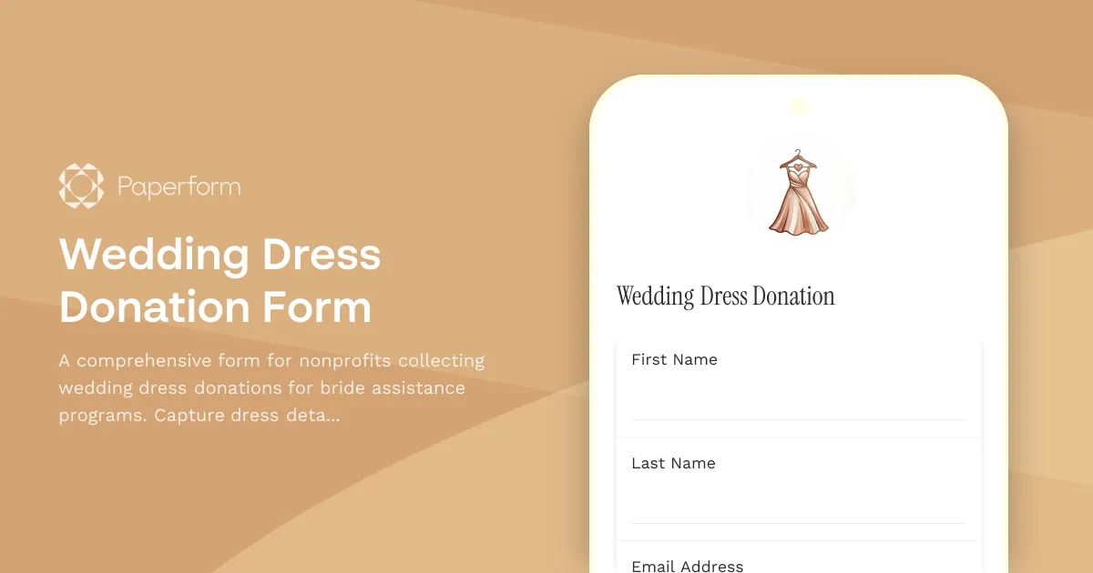 Wedding Dress Donation Form