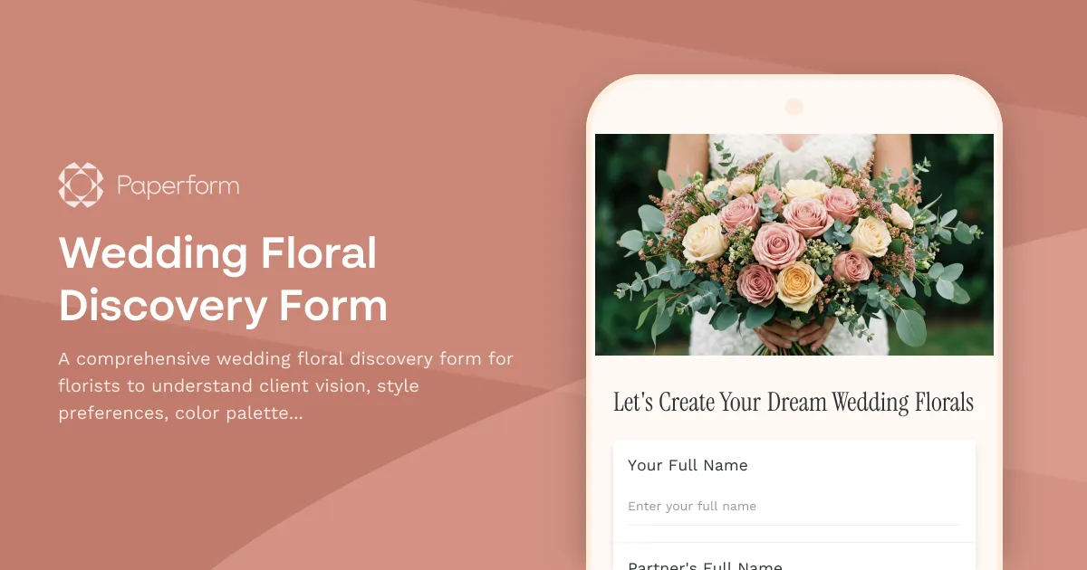 Wedding Floral Discovery Form