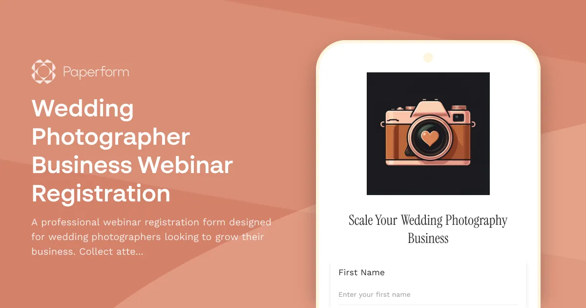 Wedding Photographer Business Webinar Registration