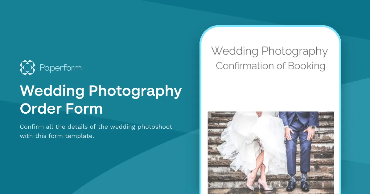 Wedding Photography Order Form