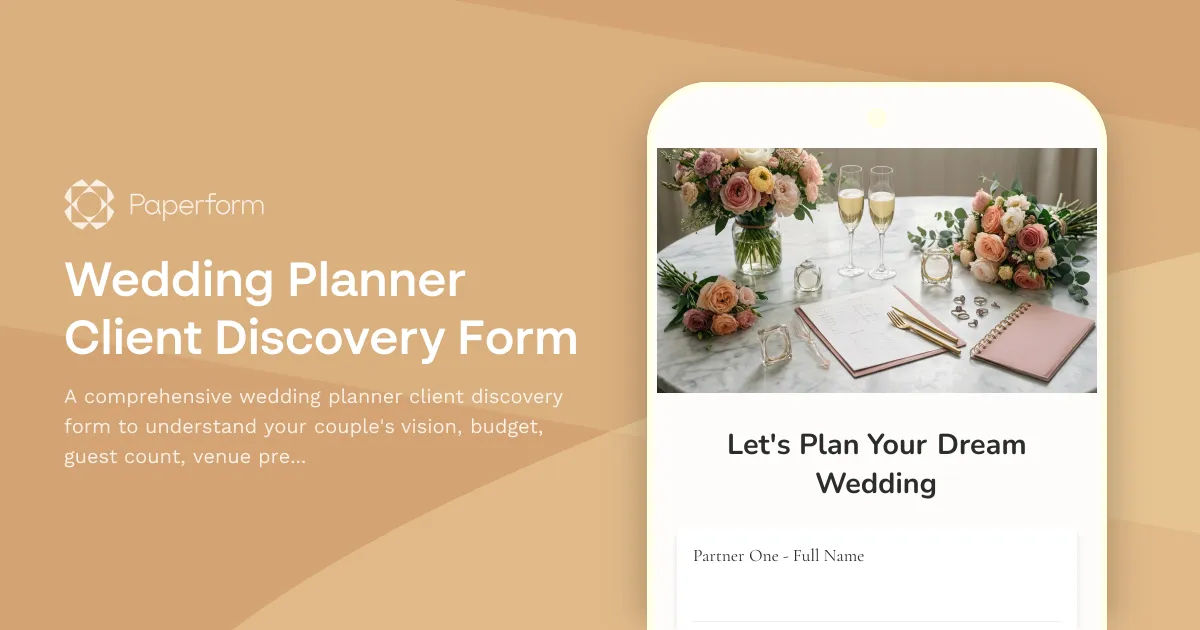 Wedding Planner Client Discovery Form
