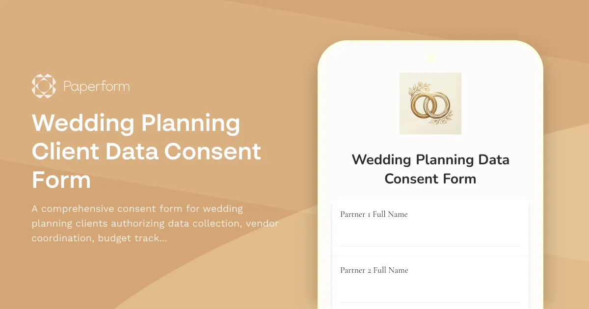 Wedding Planning Client Data Consent Form