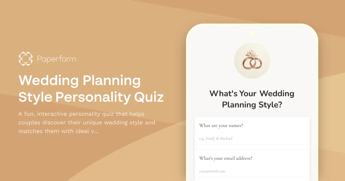 Wedding Planning Style Personality Quiz